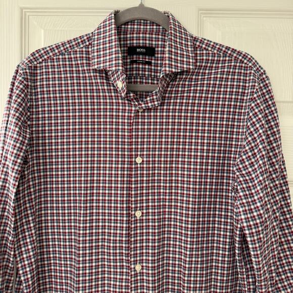 Hugo Boss Men's 100%Cotton Sharp Fir Long Sleeve Shirt Size 15.5-34/35 - Picture 2 of 14